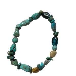 UNBRANDED Southwestern Style Natural TURQUOISE Stone Stretch BRACELET #6
